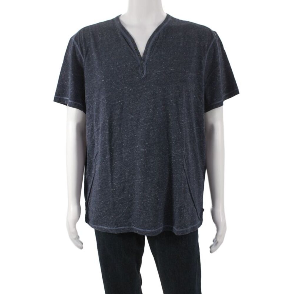 John Varvatos Star USA Mens Dark Blue V-Neck T-Shirt Short Sleeve Size 2XL